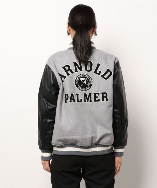 Arnold Palmer（アーノルドパーマー）の「キルト中綿 シェアスタジャン（スタジャン・レディース・キャメル/ライトグレー・LL/L/XS/S/M）」の3枚目の写真