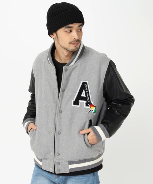 Arnold Palmer（アーノルドパーマー）の「キルト中綿 シェアスタジャン（スタジャン・レディース・キャメル/ライトグレー・LL/L/XS/S/M）」の2枚目の写真