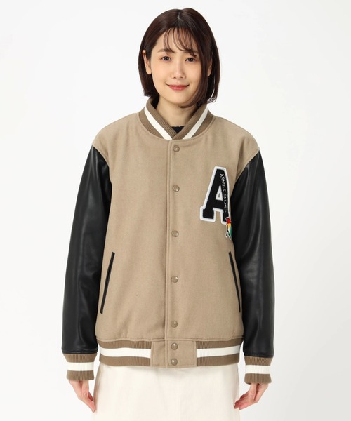 Arnold Palmer（アーノルドパーマー）の「キルト中綿 シェアスタジャン（スタジャン・レディース・キャメル/ライトグレー・LL/L/XS/S/M）」の6枚目の写真