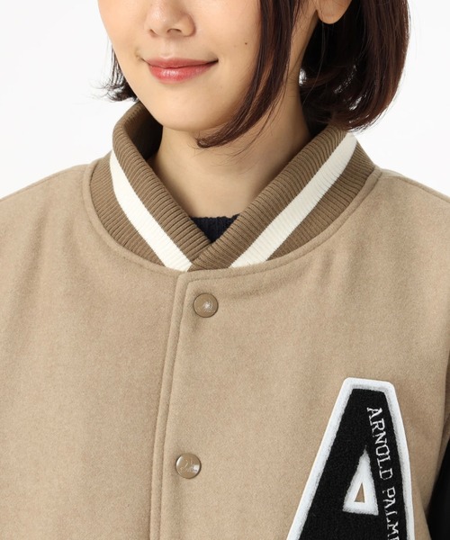 Arnold Palmer（アーノルドパーマー）の「キルト中綿 シェアスタジャン（スタジャン・レディース・キャメル/ライトグレー・LL/L/XS/S/M）」の9枚目の写真