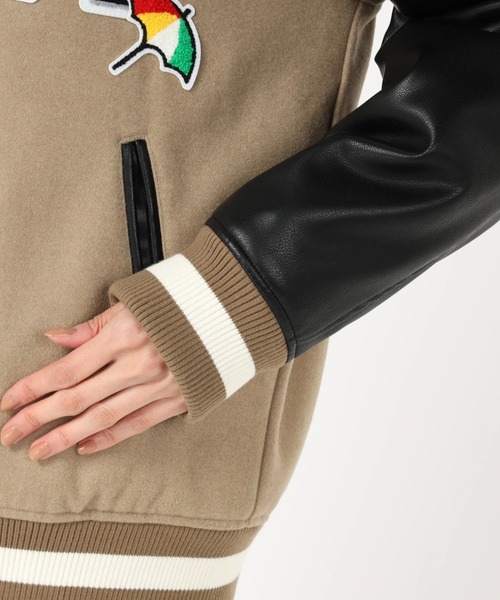 Arnold Palmer（アーノルドパーマー）の「キルト中綿 シェアスタジャン（スタジャン・レディース・キャメル/ライトグレー・LL/L/XS/S/M）」の11枚目の写真