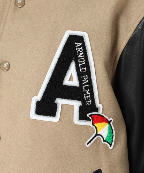 Arnold Palmer（アーノルドパーマー）の「キルト中綿 シェアスタジャン（スタジャン・レディース・キャメル/ライトグレー・LL/L/XS/S/M）」の10枚目の写真