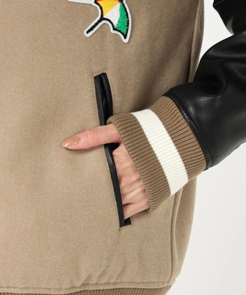 Arnold Palmer（アーノルドパーマー）の「キルト中綿 シェアスタジャン（スタジャン・レディース・キャメル/ライトグレー・LL/L/XS/S/M）」の12枚目の写真