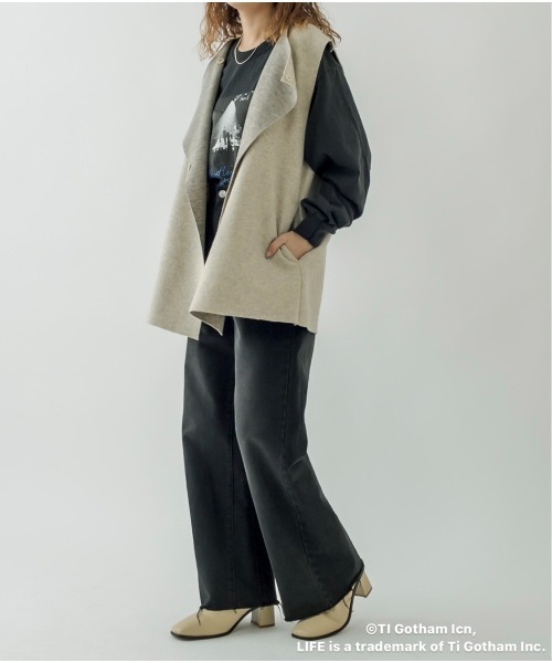 mystic（ミスティック）の「LIFE ロングTシャツ（Tシャツ/カットソー・レディース・ホワイト系その他/ブラック系その他/ホワイト系その他2/ブラック系その他2・FREE）」の5枚目の写真