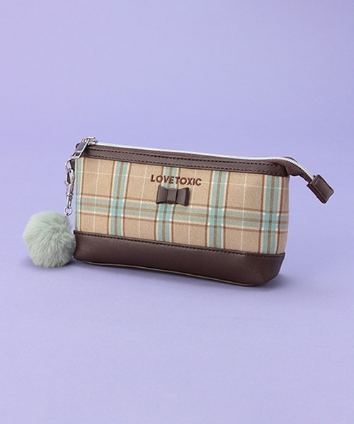 LOVETOXIC（ラブトキシック）の「ポンポンつきポーチ（ポーチ・キッズ・ベージュ/ブラック/マルチ・FREE）」の3枚目の写真