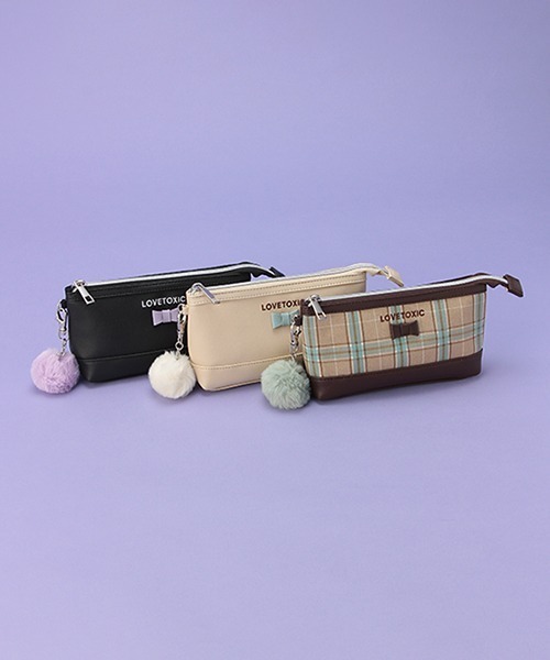 LOVETOXIC（ラブトキシック）の「ポンポンつきポーチ（ポーチ・キッズ・ベージュ/ブラック/マルチ・FREE）」の13枚目の写真