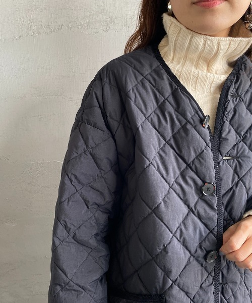 美品✨Gymphlex ジムフレックス　キルティング ダウンコート　ノーカラー 0000125207000.jpg