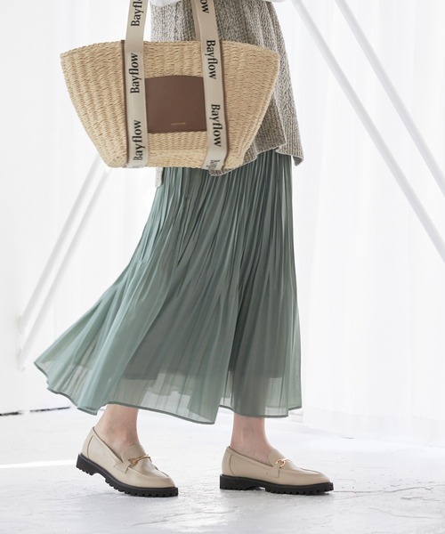 BAYFLOW(ベイフロー)の「プリーツスカート(スカート・レディース・ライトグレー/ブラウン/イエロー/グリーン・SMALL/MEDIUM)」の3枚目の写真