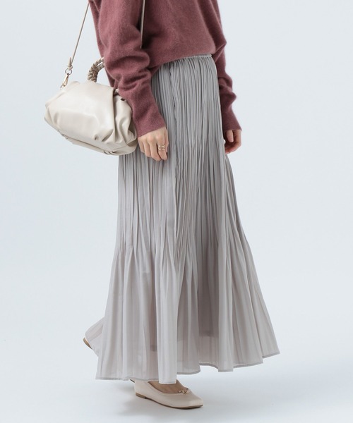 BAYFLOW(ベイフロー)の「プリーツスカート(スカート・レディース・ライトグレー/ブラウン/イエロー/グリーン・SMALL/MEDIUM)」の6枚目の写真
