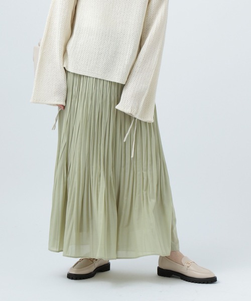 BAYFLOW(ベイフロー)の「プリーツスカート(スカート・レディース・ライトグレー/ブラウン/イエロー/グリーン・SMALL/MEDIUM)」の9枚目の写真
