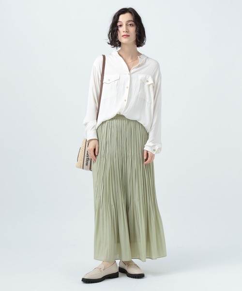 BAYFLOW(ベイフロー)の「プリーツスカート(スカート・レディース・ライトグレー/ブラウン/イエロー/グリーン・SMALL/MEDIUM)」の10枚目の写真