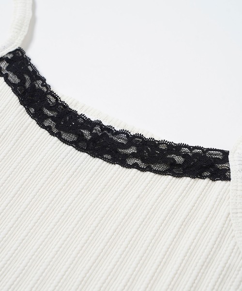 X-girl(エックスガール)の「LACE CAMISOLE(キャミソール・レディース・ホワイト/ブラック・S/M)」の4枚目の写真