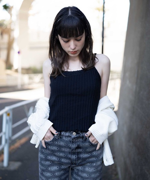 X-girl(エックスガール)の「LACE CAMISOLE(キャミソール・レディース・ホワイト/ブラック・S/M)」の12枚目の写真