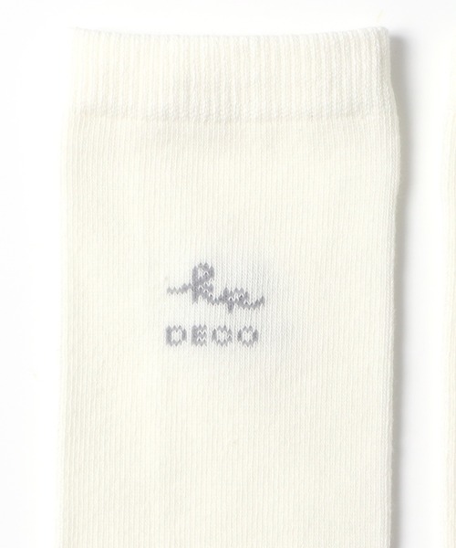 KP DECO(ケーピーデコ)の「日本製/ロゴ入りシンプルハイソックス(ソックス/靴下・キッズ・ブルー系その他/ブラック/オフホワイト・18cm/16cm/22cm/20cm)」の4枚目の写真