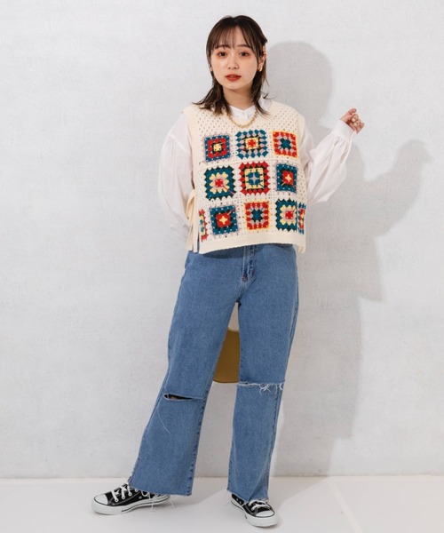 ★medama★A.P.C. TOP PALMYRE クロシェ　ベスト ☆medama☆A.P.C. TOP PALMYRE クロシェ ベスト ☆medama