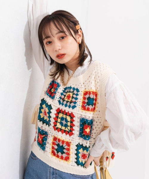 セール】クロシェ編みカラーベスト（ベスト）｜nemne store