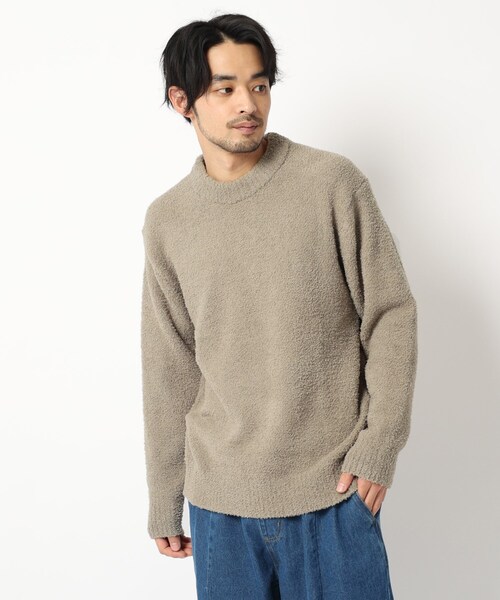 BASECONTROL(ベースコントロール)の「◆フェザーモール モックネックニット(ニット/セーター・メンズ・サックスブルー/グレー系/グレー系その他/グレー/ライトグリーン/ダークグレー/アイボリー・02/04/03)」の3枚目の写真