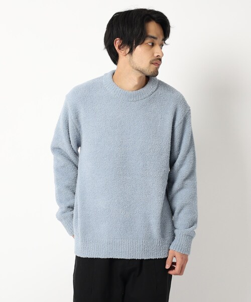 BASECONTROL(ベースコントロール)の「◆フェザーモール モックネックニット(ニット/セーター・メンズ・サックスブルー/グレー系/グレー系その他/グレー/ライトグリーン/ダークグレー/アイボリー・02/04/03)」の7枚目の写真