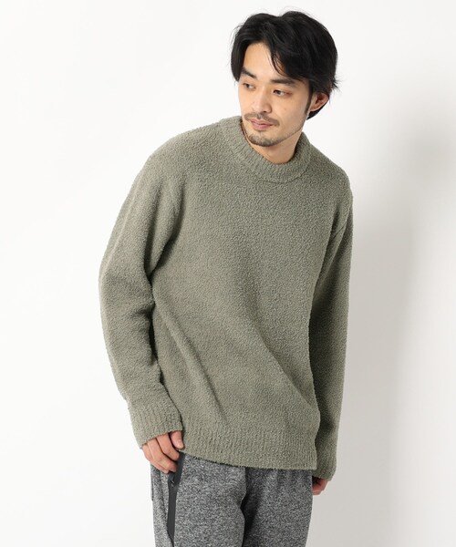 BASECONTROL(ベースコントロール)の「◆フェザーモール モックネックニット(ニット/セーター・メンズ・サックスブルー/グレー系/グレー系その他/グレー/ライトグリーン/ダークグレー/アイボリー・02/04/03)」の6枚目の写真