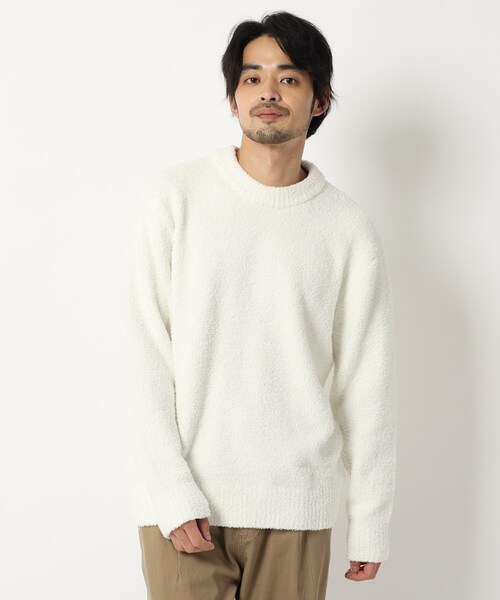 BASECONTROL(ベースコントロール)の「◆フェザーモール モックネックニット(ニット/セーター・メンズ・サックスブルー/グレー系/グレー系その他/グレー/ライトグリーン/ダークグレー/アイボリー・02/04/03)」の2枚目の写真