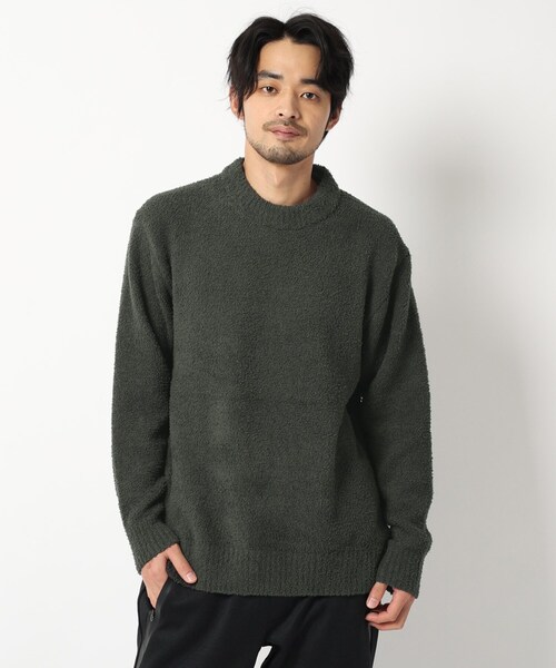 BASECONTROL(ベースコントロール)の「◆フェザーモール モックネックニット(ニット/セーター・メンズ・サックスブルー/グレー系/グレー系その他/グレー/ライトグリーン/ダークグレー/アイボリー・02/04/03)」の4枚目の写真