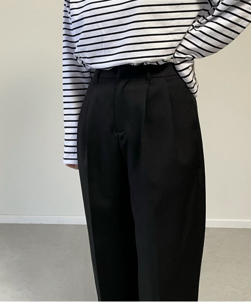 y/m by misato（イムバイミサト）の「エステルツイル２タックテーパードパンツ（その他パンツ・レディース・ブラック/オフホワイト/グレイッシュベージュ・FREE）」の18枚目の写真