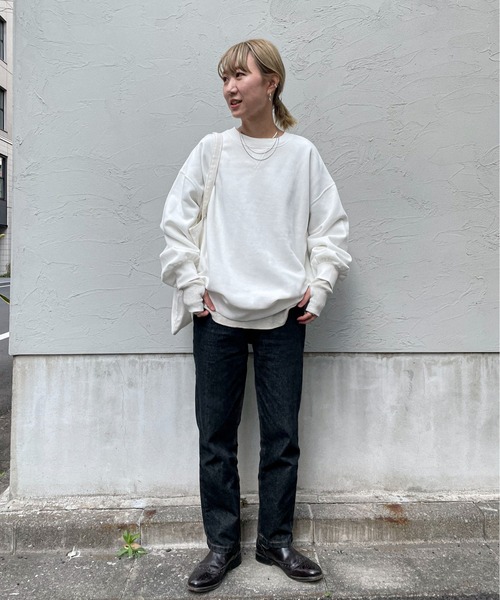 feepur（フェピュール）の「コットンサーマルロンT（Tシャツ/カットソー・レディース・ブラック/オフホワイト/杢グレー・MEDIUM）」の18枚目の写真