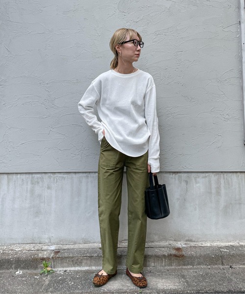 feepur（フェピュール）の「コットンサーマルロンT（Tシャツ/カットソー・レディース・ブラック/オフホワイト/杢グレー・MEDIUM）」の22枚目の写真