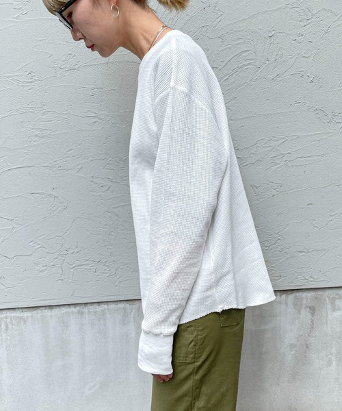 feepur（フェピュール）の「コットンサーマルロンT（Tシャツ/カットソー・レディース・ブラック/オフホワイト/杢グレー・MEDIUM）」の20枚目の写真