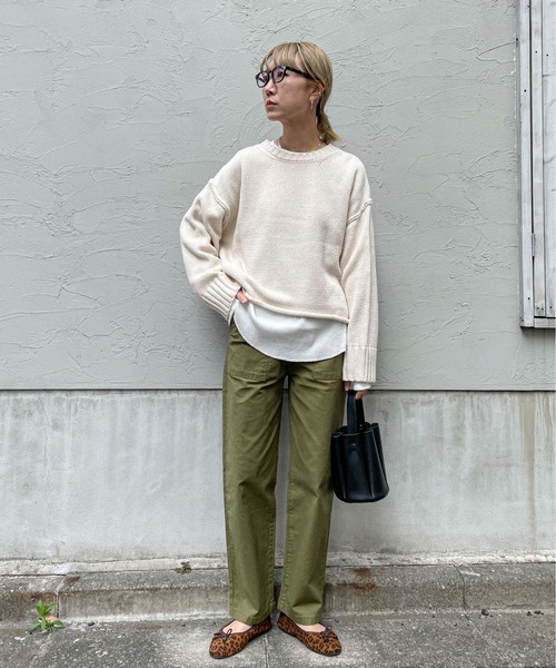 feepur（フェピュール）の「コットンサーマルロンT（Tシャツ/カットソー・レディース・ブラック/オフホワイト/杢グレー・MEDIUM）」の19枚目の写真