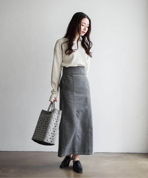 feepur（フェピュール）の「コットンサーマルロンT（Tシャツ/カットソー・レディース・ブラック/オフホワイト/杢グレー・MEDIUM）」の9枚目の写真