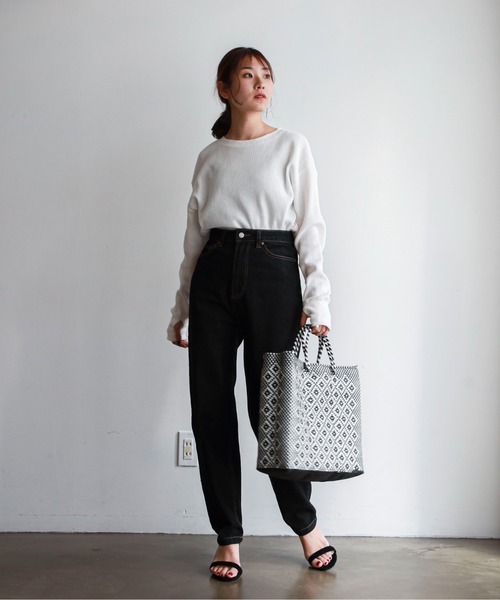 feepur（フェピュール）の「コットンサーマルロンT（Tシャツ/カットソー・レディース・ブラック/オフホワイト/杢グレー・MEDIUM）」の13枚目の写真