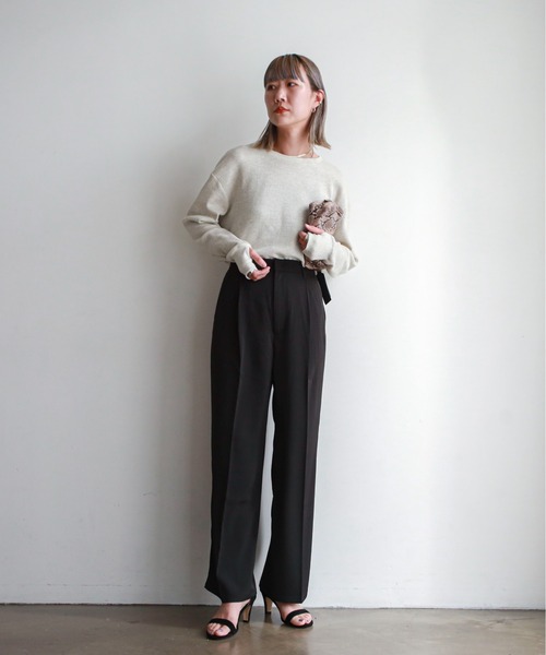 feepur（フェピュール）の「コットンサーマルロンT（Tシャツ/カットソー・レディース・ブラック/オフホワイト/杢グレー・MEDIUM）」の5枚目の写真