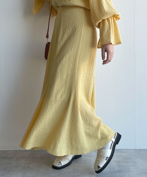 w closet（ダブルクローゼット）の「【SETUP対応】切替マーメイドスカート（スカート・レディース・イエロー/グリーン/オフホワイト・FREE）」の17枚目の写真