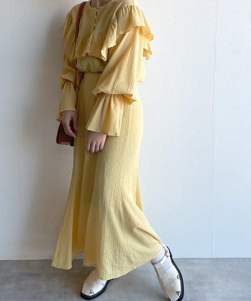 w closet（ダブルクローゼット）の「【SETUP対応】切替マーメイドスカート（スカート・レディース・イエロー/グリーン/オフホワイト・FREE）」の18枚目の写真