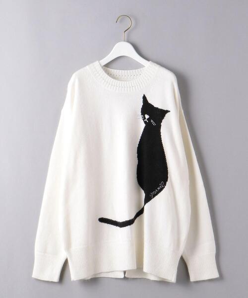 MUVEIL（ミュベール）の「＜MUVEIL（ミュベール）＞CAT ニット ■■■（ニット/セーター・レディース・ブラック/ホワイト・36）」の2枚目の写真