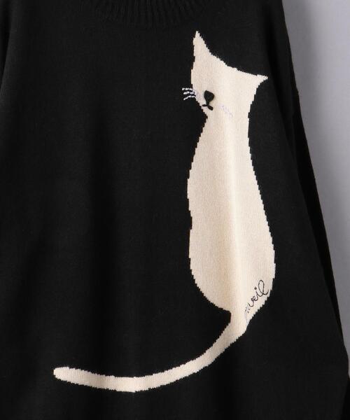 MUVEIL（ミュベール）の「＜MUVEIL（ミュベール）＞CAT ニット ■■■（ニット/セーター・レディース・ブラック/ホワイト・36）」の8枚目の写真