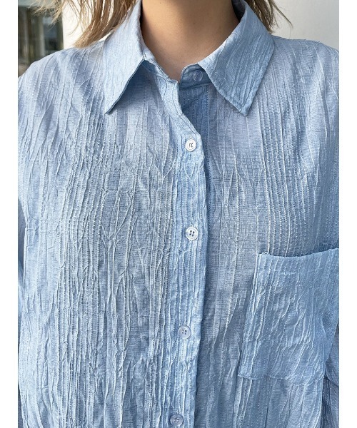 ENVYM（アンビー）の「オープンバックロングＳＨ（シャツ/ブラウス・レディース・ブラック/ブルー/ホワイト・FREE）」の17枚目の写真