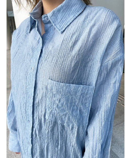 ENVYM（アンビー）の「オープンバックロングＳＨ（シャツ/ブラウス・レディース・ブラック/ブルー/ホワイト・FREE）」の18枚目の写真