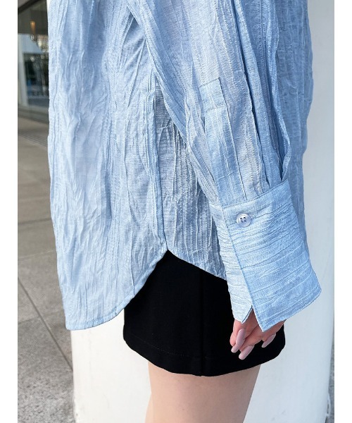 ENVYM（アンビー）の「オープンバックロングＳＨ（シャツ/ブラウス・レディース・ブラック/ブルー/ホワイト・FREE）」の19枚目の写真