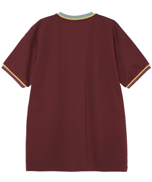 X-girl(エックスガール)の「CONTRAST COLLAR S/S BIG TEE/ビッグシルエットTシャツ(Tシャツ/カットソー・レディース・ホワイト/チャコール/バーガンディー・M/S)」の8枚目の写真