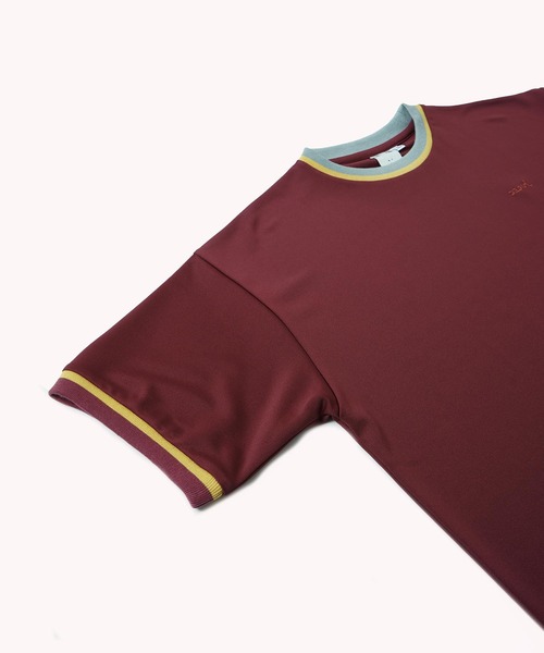 X-girl(エックスガール)の「CONTRAST COLLAR S/S BIG TEE/ビッグシルエットTシャツ(Tシャツ/カットソー・レディース・ホワイト/チャコール/バーガンディー・M/S)」の11枚目の写真