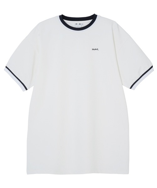 X-girl(エックスガール)の「CONTRAST COLLAR S/S BIG TEE/ビッグシルエットTシャツ(Tシャツ/カットソー・レディース・ホワイト/チャコール/バーガンディー・M/S)」の22枚目の写真