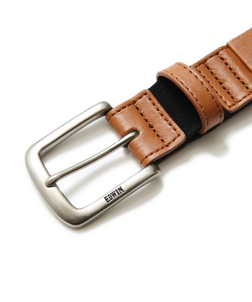 EDWIN（エドウィン）の「【EDWIN/エドウィン】ヘッドストレッチ35mmベルト フェイクレザー使用（ベルト・メンズ・ホワイト/ブラック/ダークブラウン/ネイビー/ブラウン・FREE）」の6枚目の写真