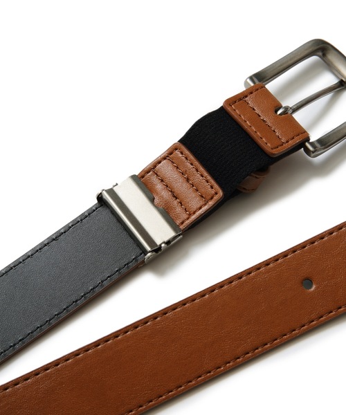 EDWIN（エドウィン）の「【EDWIN/エドウィン】ヘッドストレッチ35mmベルト フェイクレザー使用（ベルト・メンズ・ホワイト/ブラック/ダークブラウン/ネイビー/ブラウン・FREE）」の9枚目の写真