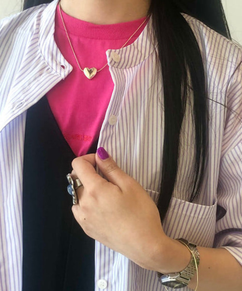 BEAMS HEART(ビームスハート)の「立体ハート ネックレス(ネックレス・レディース・シルバー/ゴールド・ONE SIZE)」の5枚目の写真