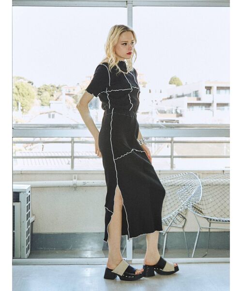 jouetie(ジュエティ)の「チェッカーサボサンダル(サンダル・レディース・ブラック/パープル・M/L)」の6枚目の写真