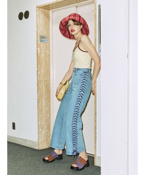 jouetie(ジュエティ)の「チェッカーサボサンダル(サンダル・レディース・ブラック/パープル・M/L)」の7枚目の写真