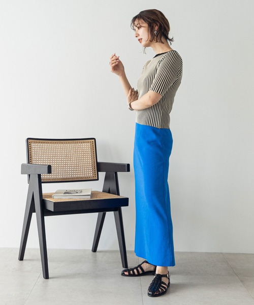 rectangle（レクタングル）の「バイカラーリブニットトップス（ニット/セーター・レディース・ブラック/ブラウン/グリーン・FREE）」の18枚目の写真