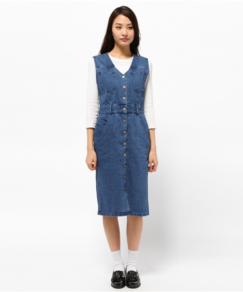 Kastane（カスタネ）の「【Kastane】デニムV開きワンピース（ワンピース・レディース・ブルー・FREE）」の11枚目の写真